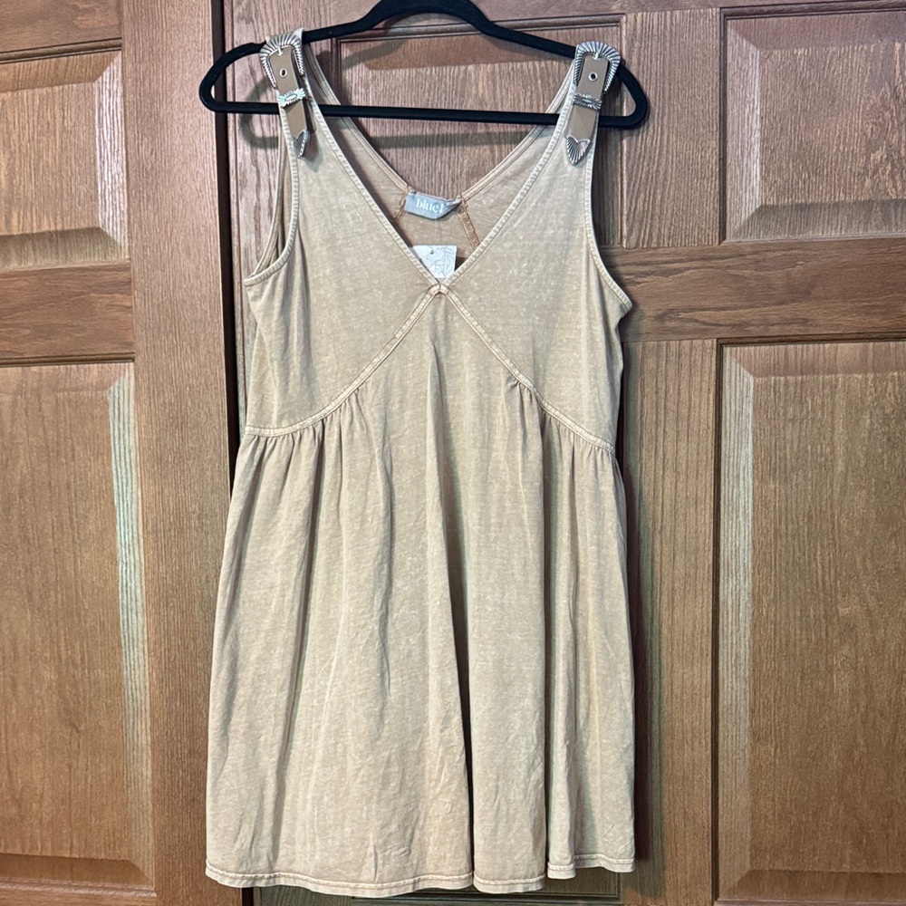 Buckle Strap Sleeveless Dress-S